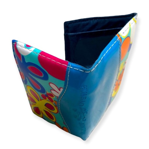 Huabao Jingpin Wallet in Blue with Flowers - Picture 3 of 12